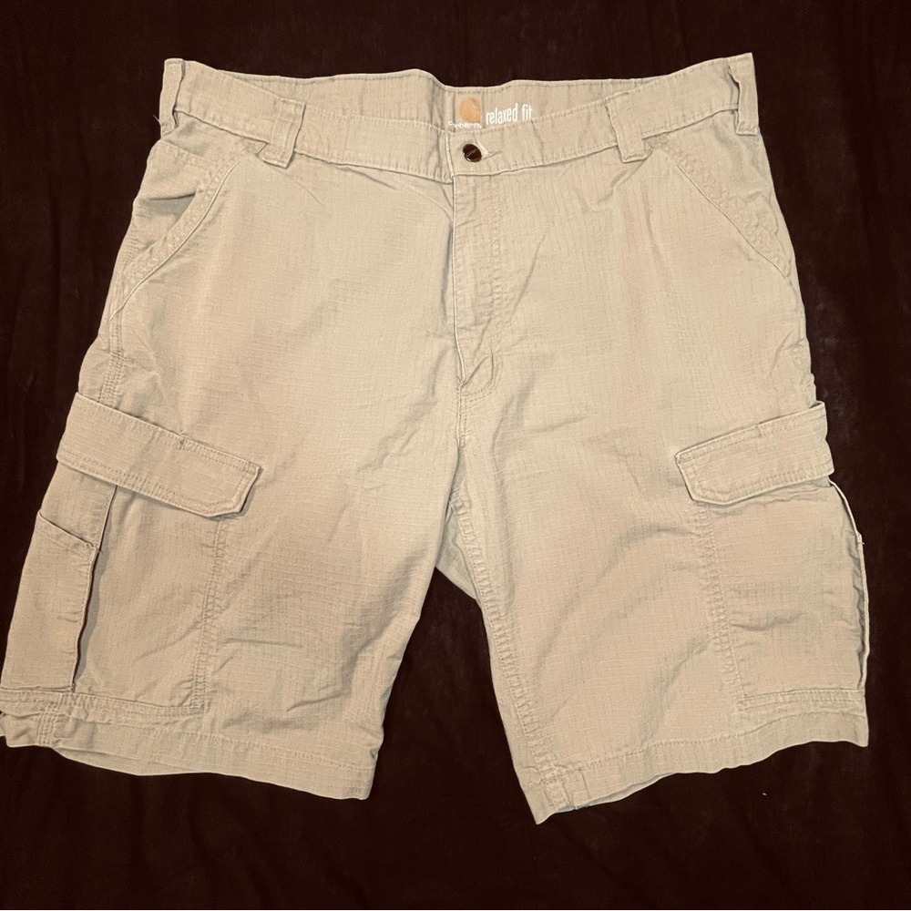 Carhartt Tappen Force Relaxed Fit Rip Stop Cargo Shorts Men’s 40x11 Work Tan